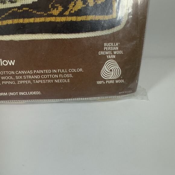 Vtg Bucilla Needlepoint Pillow Kit 4277 "Oriental Blossoms" Opened Package - Picture 8 of 11